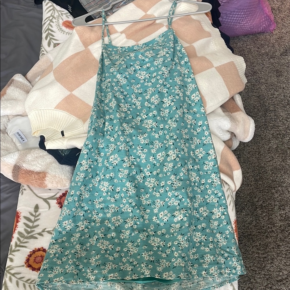 Floral Green Slip Dress